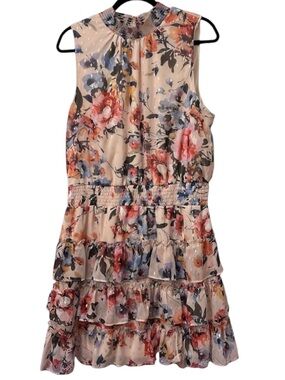 Everlily Women’s Pink Floral Tiered Cocktail Dress – Size XXL